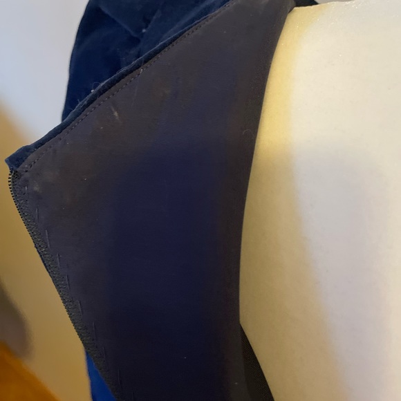 Custom made navy velvet dress size 8 - Picture 3 of 5